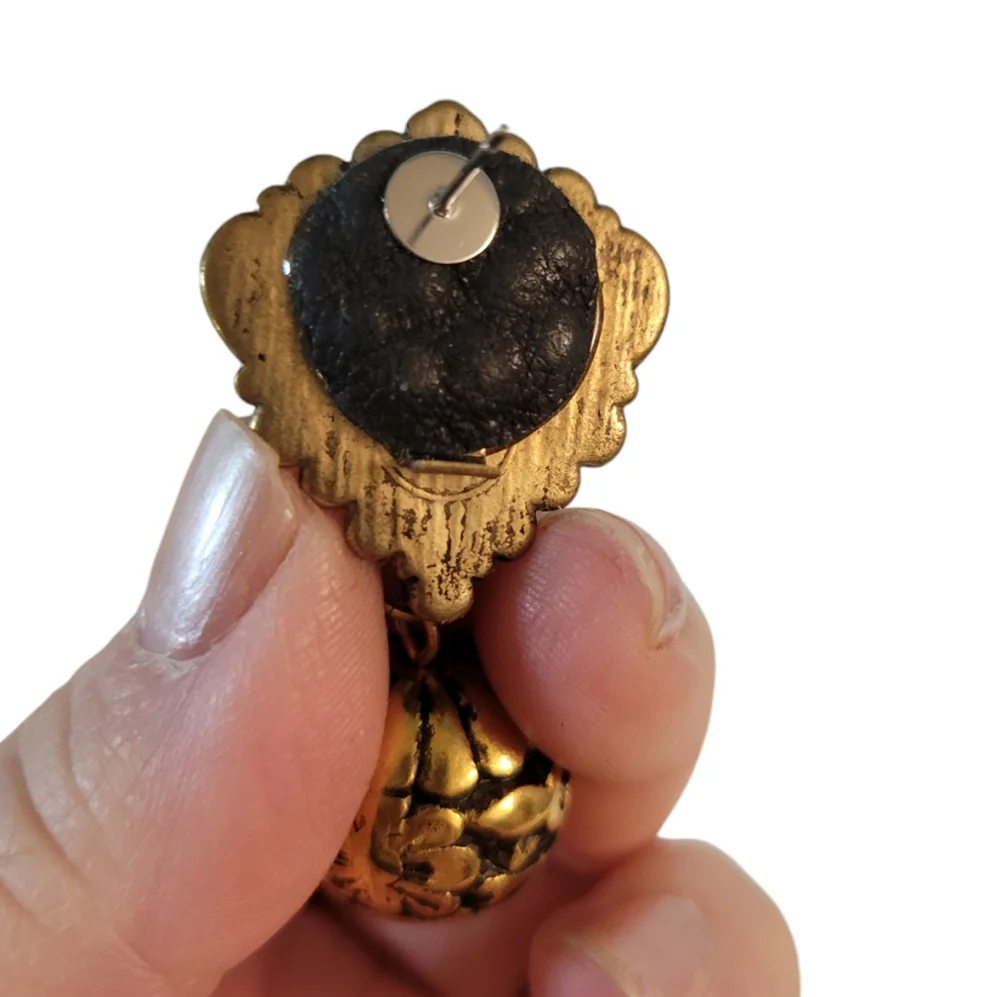 Vintage Chunky Scroll Style Earrings Pierced
